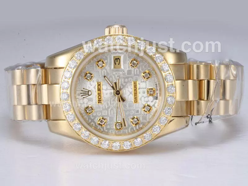 Rolex Datejust Automatic Full Gold With Diamond Bezel Computer Dial Pant10927