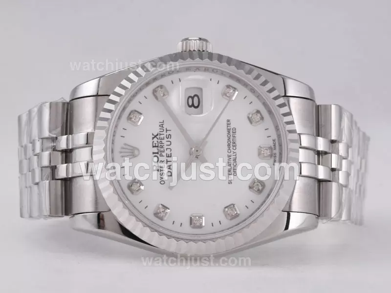Rolex Datejust Automatic Movement With White Dial Diamond Marking Pant26931