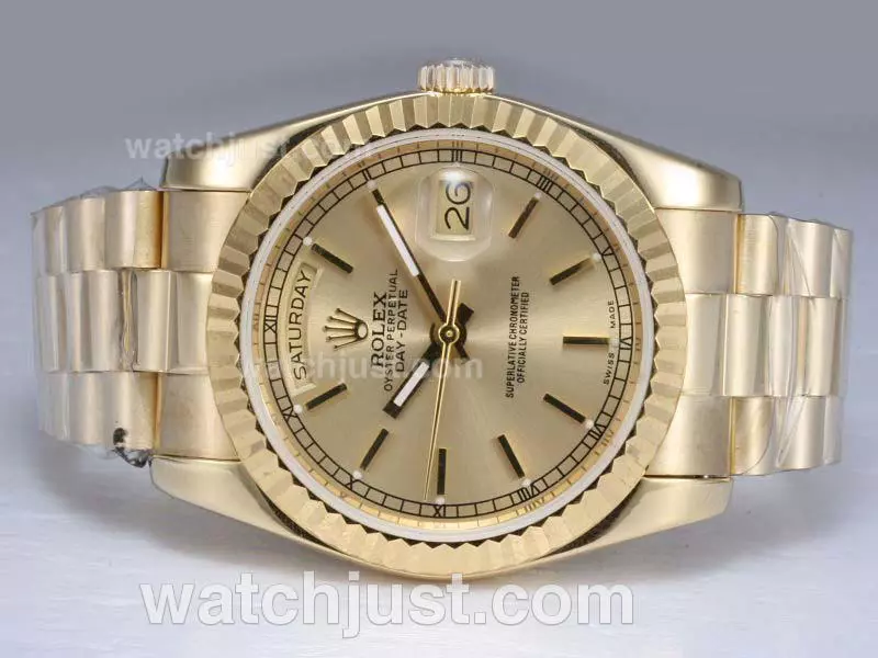 Rolex Day Date Automatic Full Gold With Golden Dial Pant11696