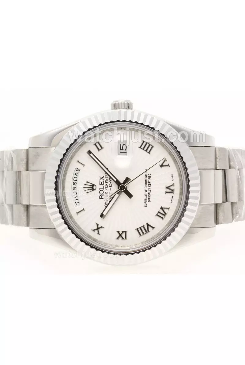 Rolex Day Date Ii Automatic Roman Marking With White Dial Pant38305