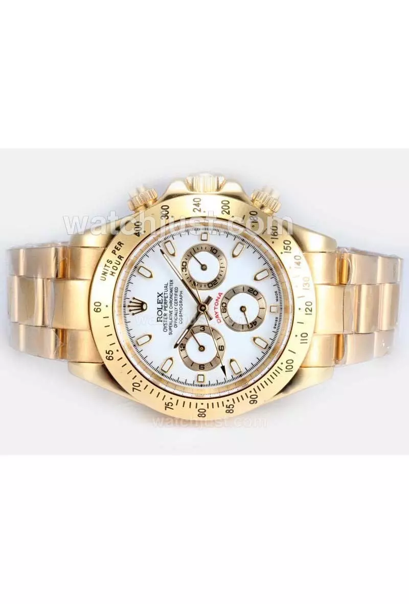 Rolex Daytona Automatic  Full Gold Plated With White Dial Pant17710