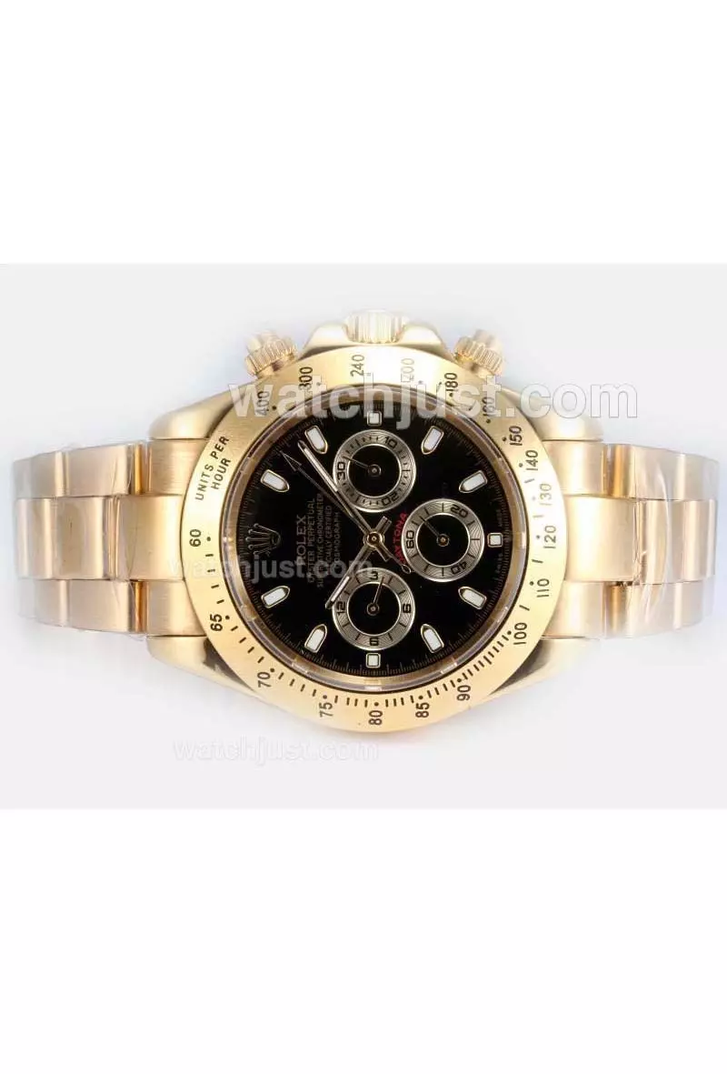 Rolex Daytona Automatic  Full Gold Plated With Black Dial Pant17711