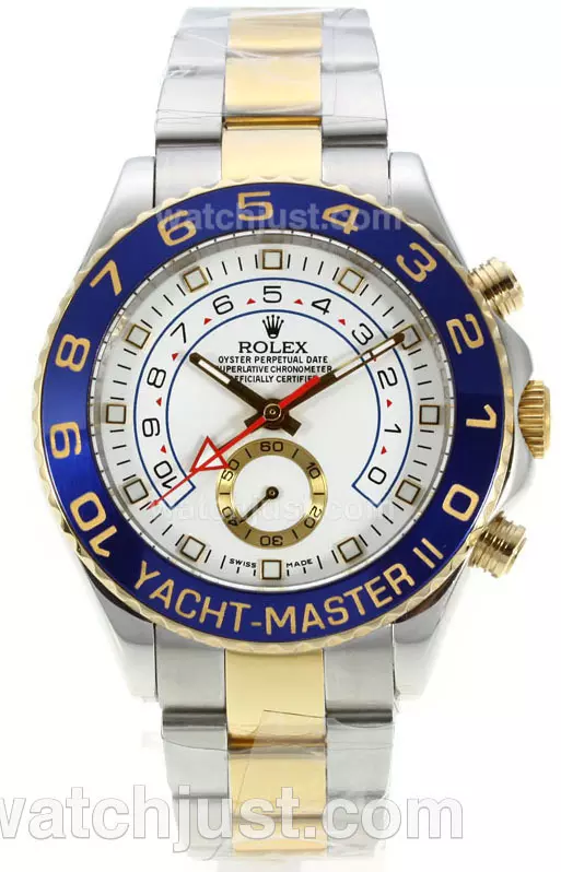 Rolex Yacht Master Ii Automatic Two Tone Blue Ceramic Bezel With White Dial Pant126528