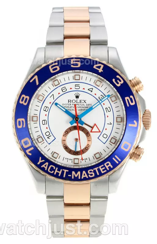 Rolex 11 Version Yacht Master Ii Automatic Two Tone Rose Gold With White Dial Pant126764