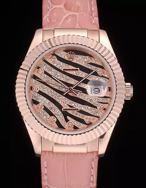 Swiss Rolex Datejust Special Edition 2012 Pale Pink Leather Strap Perfect Watch Rolex3687
