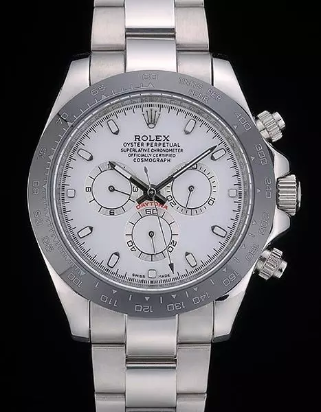 Swiss Rolex Daytona Black Ceramic Tachymeter Stainless Steep Strap White Dial Perfect Watch Rolex3768
