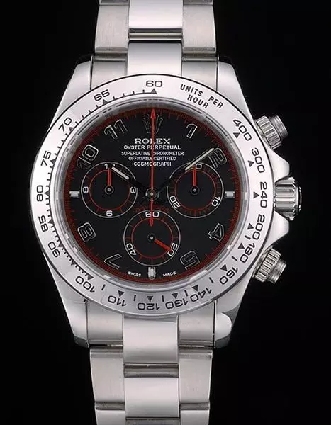 Swiss Rolex Daytona Stainless Steel Bracelet Black Dial Perfect Watch Rolex3792