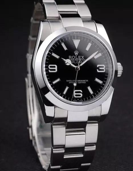 Swiss Rolex Explorer Polished Stainless Steel Black Dial Perfect Watch Rolex3821