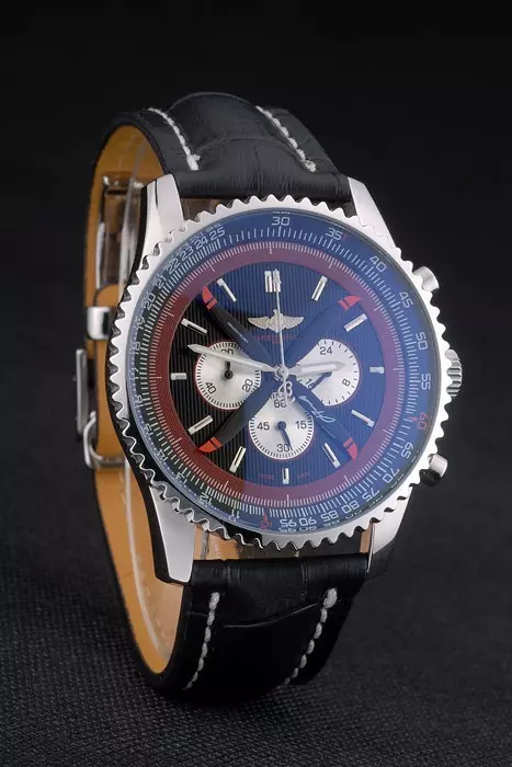 Swiss Breitling Certifi Black Leather Strap Black Dial Chronograph Breit4185