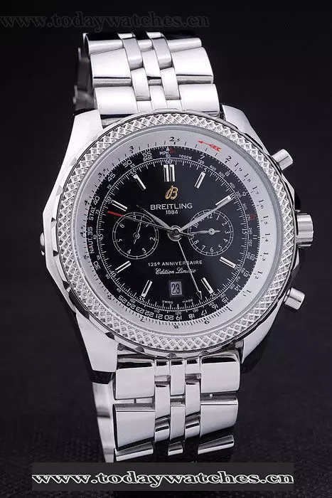 Breitling Bentley Black Dial Stainless Steel Strap Pant58293