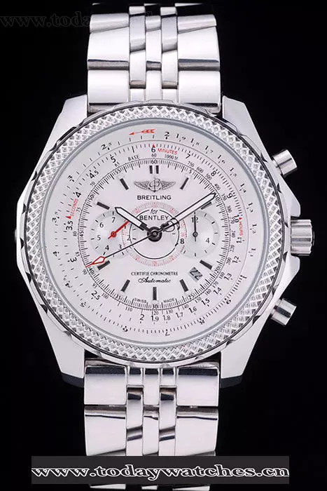 Breitling Bentley Chronograph White Dial Stainless Steel Strap Pant58294