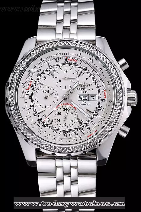 Breitling Bentley Gt Racing White Dial Stainless Steel Case And Bracelet Pant60116