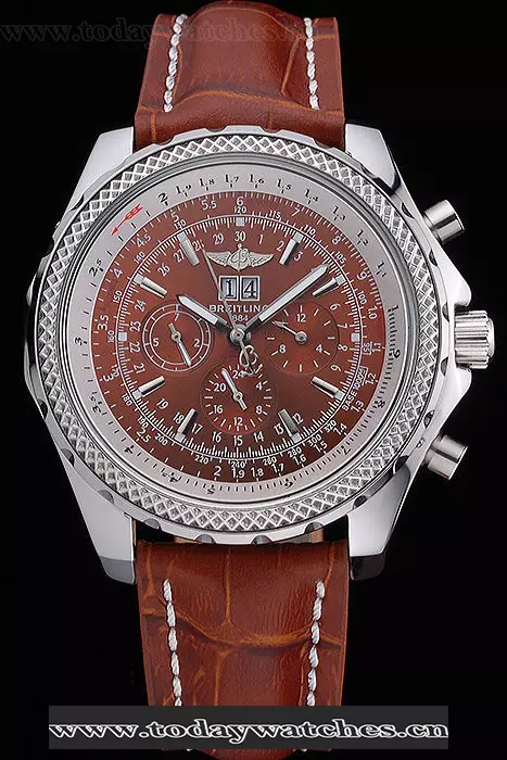 Breitling Bentley 675 Speed Bronze Dial Stainless Steel Case Brown Leather Bracelet Pant60123