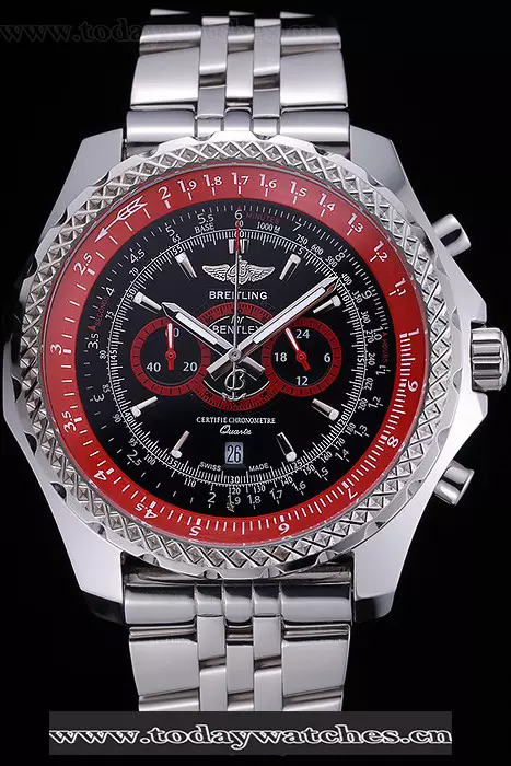 Breitling Bentley Supersports Black And Red Dial Stainless Steel Bracelet Pant119315