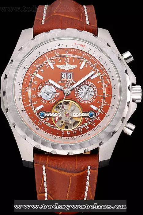 Breitling Bentley Mulliner Tourbillon Brown Dial Stainless Steel Case Brown Leather Strap Pant120706