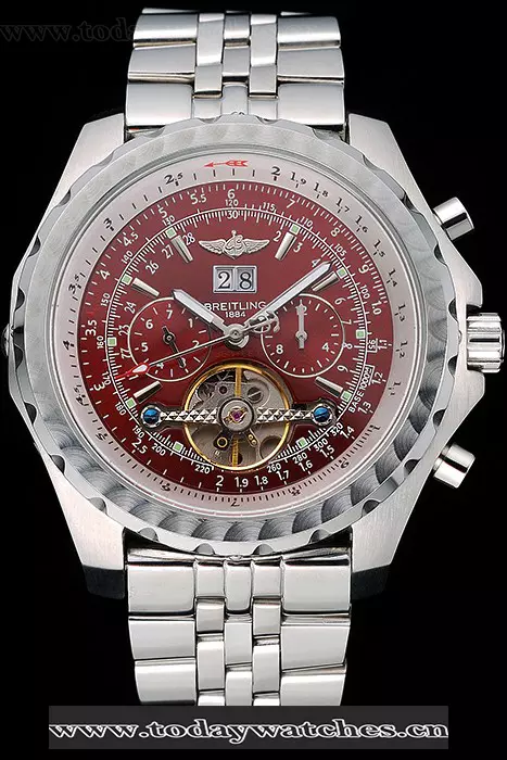 Breitling Bentley Mulliner Tourbillon Red Dial Stainless Steel Case And Bracelet Pant120707