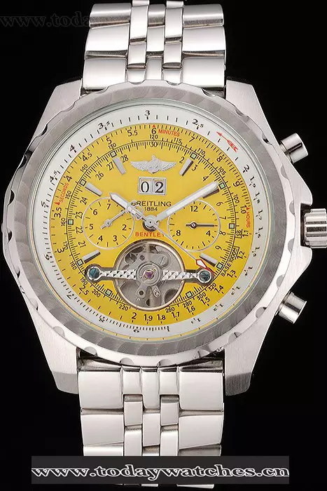 Breitling Bentley Mulliner Tourbillon Yellow Dial Stainless Steel Case And Bracelet Pant120710
