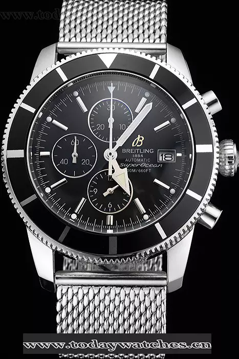 Breitling Superocean Heritage Chronographe 46 Black Dial And Bezel Stainless Steel Case And Bracelet Pant122899
