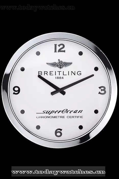 Breitling Superocean Wall Clock Silver White Pant60355