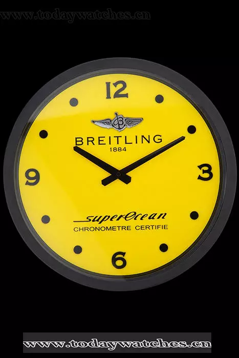 Breitling Superocean Wall Clock Black Yellow Pant60356