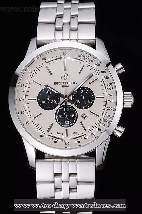 Breitling Transocean Chronograph White Dial Stainless Steel Case And Bracelet Pant60121