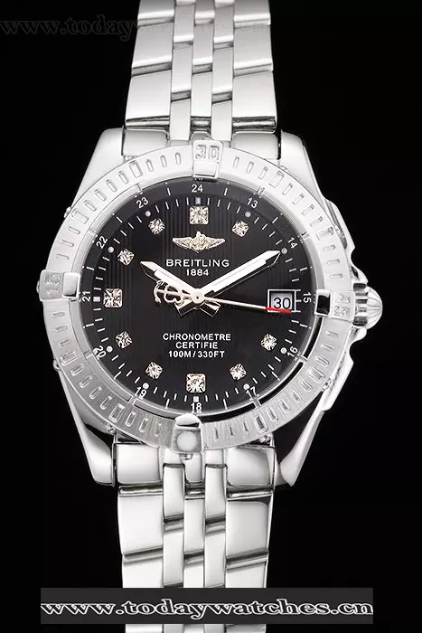 Breitling Colt Lady Black Dial Diamond Hour Marks Stainless Stees Case And Bracelet Pant122888