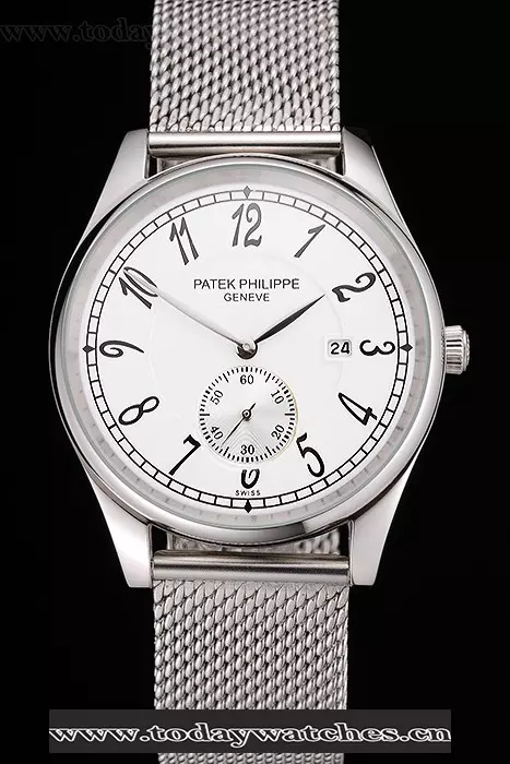 Patek Philippe Calatrava Small Seconds White Dial Stainless Steel Case And Bracelet Pant122965
