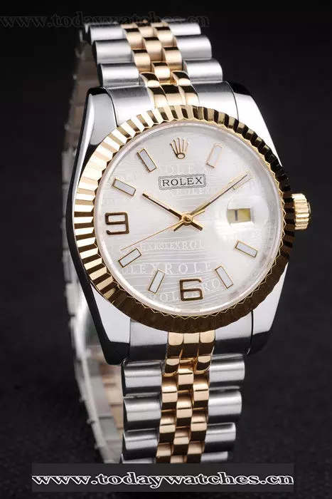 Rolex Datejust Two Tone Stainless Steel  Gold Plated Silver Dial Pant58027