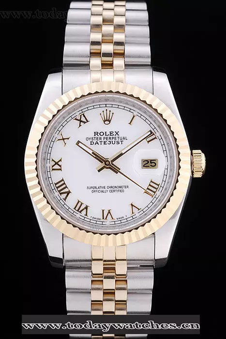 Rolex Datejust White Dial Ribbed Bezel Pant58632