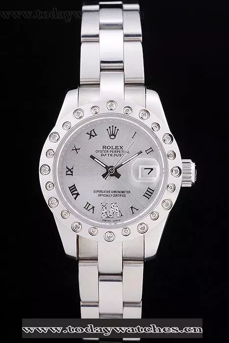 Rolex Datejust Polished Silver Diamonds Bezel Silver Dial Pant58655