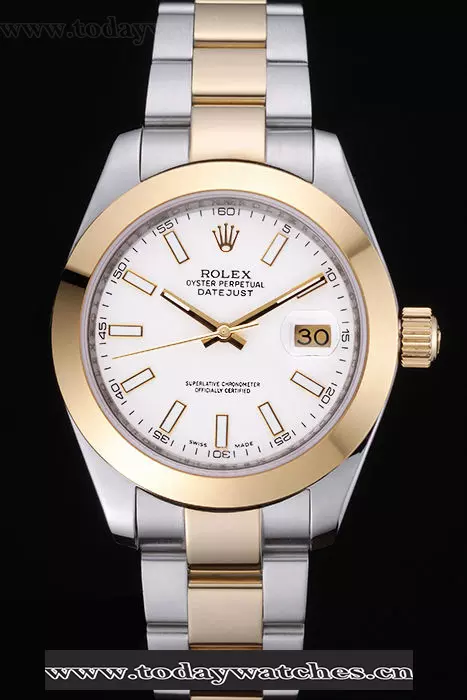 Rolex Datejust Stainless Steel And Gold Case White Dial Pant60163