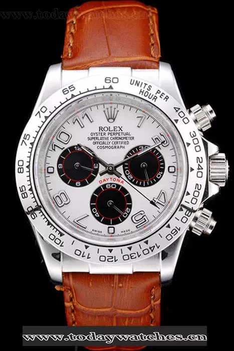 Rolex Daytona Stainless Steel Case White Dial Brown Leather Strap Pant58727