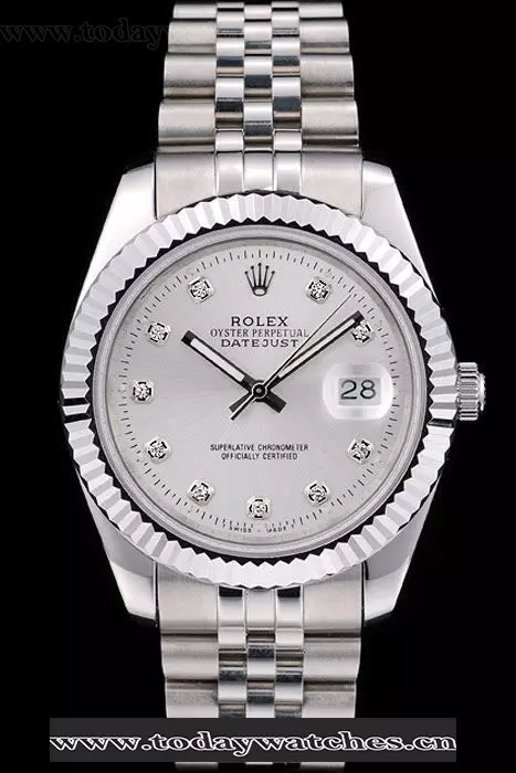 Rolex Datejust Stainless Steel Ribbed Bezel Silver Dial Pant58942