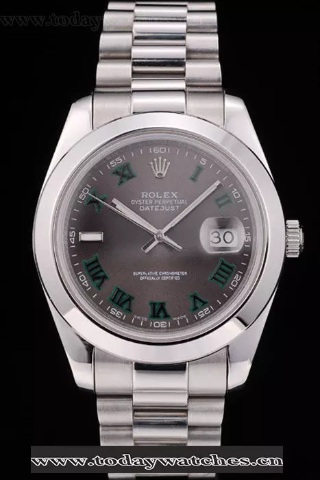 Rolex Datejust Polished Stainless Steel Bezel Grey Dial Pant58946