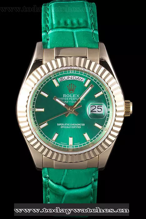 Rolex Day Date Oyster Collection Green Leather Band Pant59563
