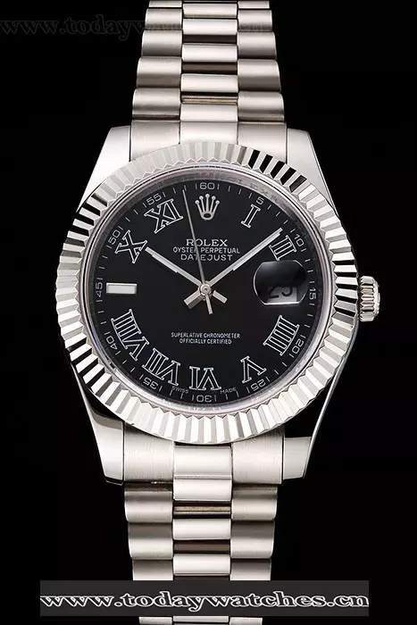 Rolex Datejust Black Dial Roman Numerals Stainless Steel Case And Bracelet Pant122502