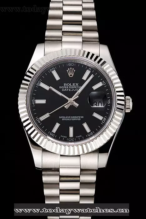 Rolex Datejust Black Dial Stainless Steel Case And Bracelet Pant122503