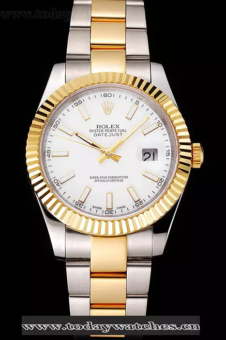 Rolex Datejust White Dial Stainless Steel Case Two Tone Gold Bracelet Pant122515