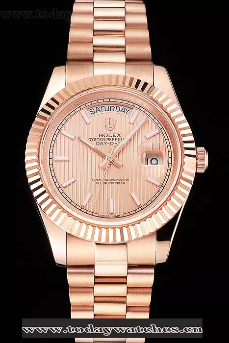 Rolex Day Date 40 Rose Gold Etched Dial Rose Gold Case And Bracelet Pant122631