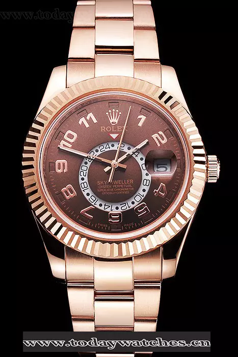 Rolex Sky Dweller Brown Dial Rose Gold Case Ad Bracelet Pant121557