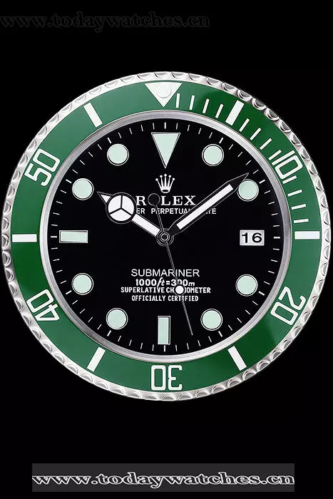 Rolex Submariner Wall Clock Silver Green Pant59821