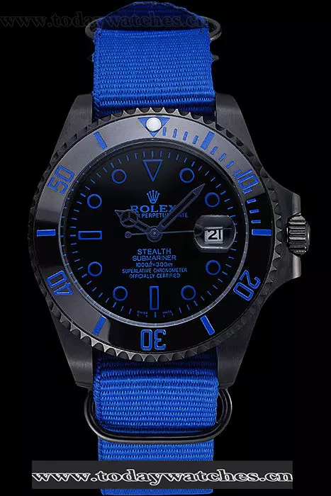 Rolex Stealth Submariner Blue Nylon Strap Pant59922