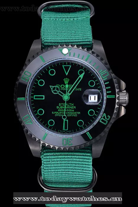 Rolex Stealth Submariner Green Nylon Strap Pant59923