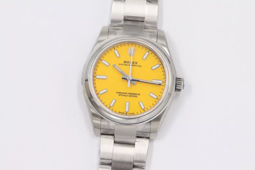 Swiss Rolex Oyster Perpetual Yellow Dial Stainless Steel Case And Bracelet Rolex20792