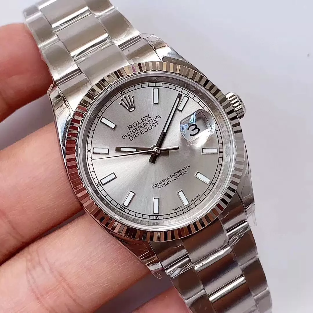 Swiss Rolex Datejust Two Tone Stick Markers With Silver Dial Rolex20817
