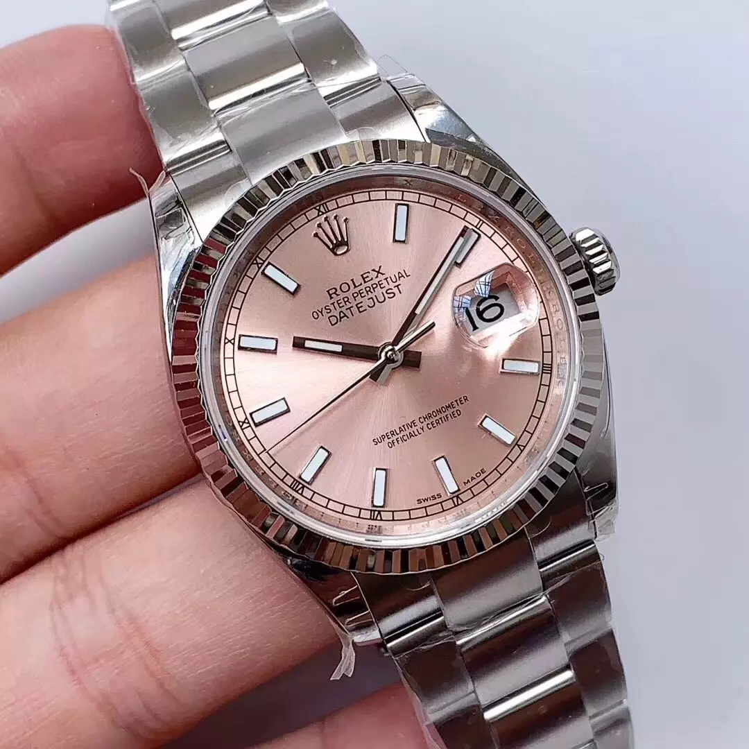 Swiss Rolex Datejust Two Tone Stick Markers With Pink Dial Rolex20821