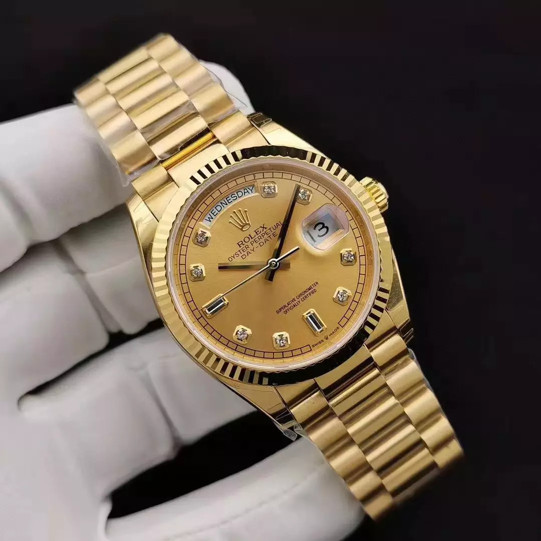 Rolex Day Date Full Gold Diamond Markings With Golden Dial Rolex20829