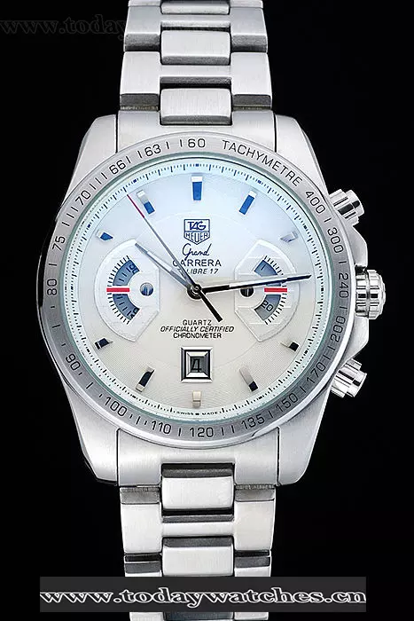 Tag Heuer Grand Carrera Stainless Steel Bracelet White Dial Pant59430
