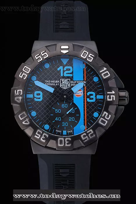 Tag Heuer Formula One Grande Date Black And Blue Dial Rubber Bracelet Pant60175