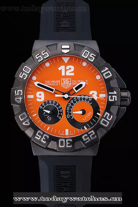 Tag Heuer Formula One Calibre S Orange Dial Rubber Bracelet Pant60178